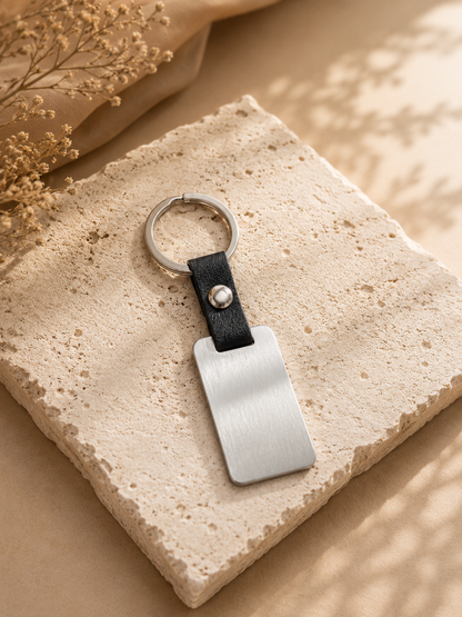 Llavero Personalizado Rectangular de Acero Inoxidable | Grabado Láser