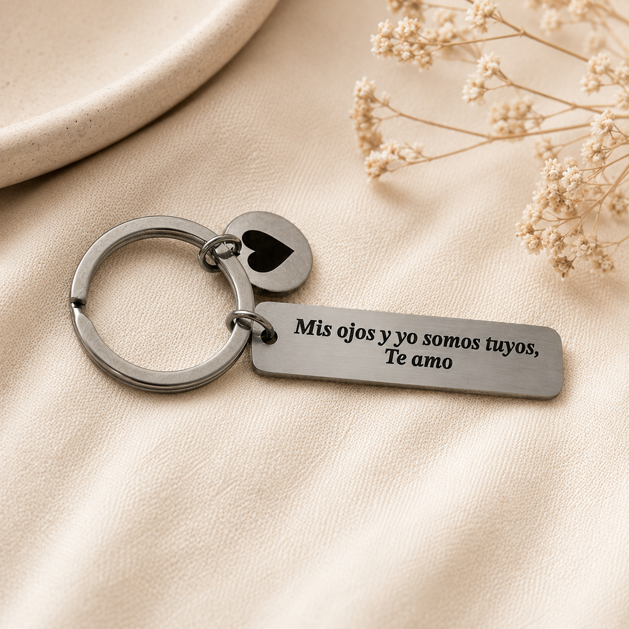 Llavero Personalizado alargado doble de Acero Inoxidable | Grabado Láser