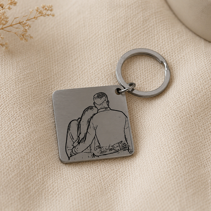 Llavero Personalizado cuadrado de Acero Inoxidable | Grabado Láser